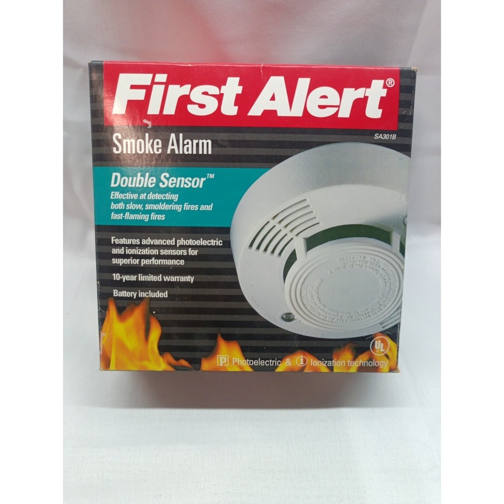 First Alert SA301B Battery Powered Smoke Alarm Detector Double Sensor New Sealed